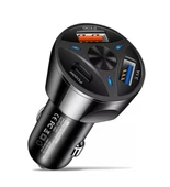 Araç Için Telefon Şarj Cihazı Çakmaklık Araç Içi Şarj Adaptörü 55W Carboon 3 Port USB thumbnail 2