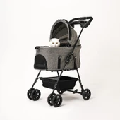 Zampa Norris Gri Kedi Köpek Arabası - Katlanabilir, Konforlu ve Güvenli Taşıma SP02FL-G - 3