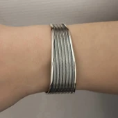 Supertrend Gümüş Eskitme Desenli Bayan Bilezik thumbnail 4