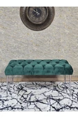 Krom Tel Ayaklı 90 cm Puf Bench - Puf - Bench - Kasalı Oturak - Oturak - Yatak Ucu Puf Yeşil Renk 90 x 40 Boyut/Ebat thumbnail 2