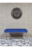 Krom Tel Ayaklı 90 cm Puf Bench - Puf - Bench - Kasalı Oturak - Oturak - Yatak Ucu Puf Mavi Renk 90 x 40 Boyut/Ebat thumbnail 3