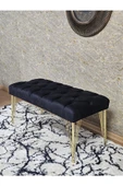 Gold Tel Ayaklı 90 cm Puf Bench - Puf - Bench - Kasalı Oturak - Oturak - Yatak Ucu Puf Siyah Renk 90 x 40 Boyut/Ebat - 4