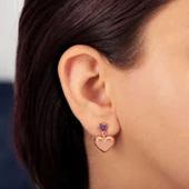 Supertrend Gümüş Rose Kalp Çivili Kadın Küpe thumbnail 2