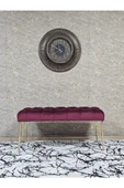 Gold Tel Ayaklı 90 cm Puf Bench - Puf - Bench - Kasalı Oturak - Oturak - Yatak Ucu Puf Bordo Renk 90 x 40 Boyut/Ebat - 3