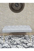 Gold Tel Ayaklı 90 cm Puf Bench - Puf - Bench - Kasalı Oturak - Oturak - Yatak Ucu Puf Gri Renk 90 x 40 Boyut/Ebat thumbnail 2