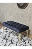 Gold Tel Ayaklı 90 cm Puf Bench - Puf - Bench - Kasalı Oturak - Oturak - Yatak Ucu Puf Füme Renk 90 x 40 Boyut/Ebat - 4