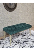Gold Tel Ayaklı 90 cm Puf Bench - Puf - Bench - Kasalı Oturak - Oturak - Yatak Ucu Puf Yeşil Renk 90 x 40 Boyut/Ebat thumbnail 1