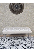 Krom Tel Ayaklı 90 cm Puf Bench - Puf - Bench - Kasalı Oturak - Oturak - Yatak Ucu Puf Krem Renk 90 x 40 Boyut/Ebat thumbnail 2