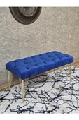 Gold Tel Ayaklı 90 cm Puf Bench - Puf - Bench - Kasalı Oturak - Oturak - Yatak Ucu Puf Mavi Renk 90 x 40 Boyut/Ebat thumbnail 1