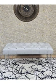Krom Tel Ayaklı 90 cm Puf Bench - Puf - Bench - Kasalı Oturak - Oturak - Yatak Ucu Puf Gri Renk 90 x 40 Boyut/Ebat - 2