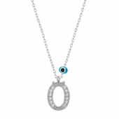 Supertrend Gümüş Nazar Rodyum Ö Harfi Kadın Kolye thumbnail 1