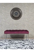 Krom Tel Ayaklı 90 cm Puf Bench - Puf - Bench - Kasalı Oturak - Oturak - Yatak Ucu Puf Bordo Renk 90 x 40 Boyut/Ebat - 3