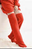 Wellsoft Peluş Diz Üstü Ev Çorabı Uzun Çorap - 7
