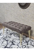 Gold Tel Ayaklı 90 cm Puf Bench - Puf - Bench - Kasalı Oturak - Oturak - Yatak Ucu Puf Kahverengi Renk 90 x 40 Boyut/Ebat thumbnail 4