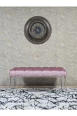 Krom Tel Ayaklı 90 cm Puf Bench - Puf - Bench - Kasalı Oturak - Oturak - Yatak Ucu Puf Pembe Renk 90 x 40 Boyut/Ebat thumbnail 3
