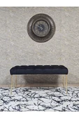 Gold Tel Ayaklı 90 cm Puf Bench - Puf - Bench - Kasalı Oturak - Oturak - Yatak Ucu Puf Siyah Renk 90 x 40 Boyut/Ebat - 3