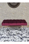 Krom Tel Ayaklı 90 cm Puf Bench - Puf - Bench - Kasalı Oturak - Oturak - Yatak Ucu Puf Bordo Renk 90 x 40 Boyut/Ebat - 2