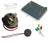 Elektrik Üreten Dinamo Motor (Parmak ile çevrilebilen) Led, Panel ve Buzzer Çalıştıran Hobi Deney Seti thumbnail 1