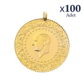 Gekas Kuyumculuk Yeni Kulplu Ziynet Yarım Altın 100 Adet - 1