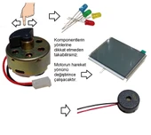 Elektrik Üreten Dinamo Motor (Parmak ile çevrilebilen) Led, Panel ve Buzzer Çalıştıran Hobi Deney Seti thumbnail 7