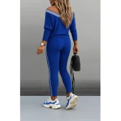 Lucky Life Kadın Uzun Kollu Tek Omuzu Açık Detaylı Viskon Iki Iplik Bluz Ve Pantolon Ikili Takım - 1