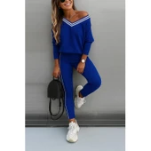 Lucky Life Kadın Uzun Kollu Tek Omuzu Açık Detaylı Viskon Iki Iplik Bluz Ve Pantolon Ikili Takım - 2