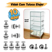 O-RİNGLİ Metal Cam Raf Tutucu (10 Adet) Krom 90-2503-01 Oringli Contalı Vidalı Metal Tutamak thumbnail 2