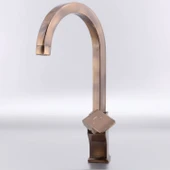 Premium Şık Bronz Özel Uzun Kuğu Evye Bataryası Yüksek Modern Tasarım Mutfak Lavabo Musluğu thumbnail 6