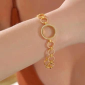 Supertrend Gümüş Çeyrek Takılabilen Altın Kaplama Kadın Bileklik thumbnail 1