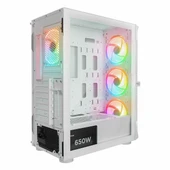 Rampage Prolix White 650W 80+ White USB 3.2 ARGB ATX Mid Tower Beyaz Kasa thumbnail 6