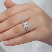 Supertrend Gümüş Damla Zirkon Taşlı Kadın Yüzük - 4