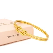 Altın Kaplama İmitasyon Köşeli Desenli Ajda Aşk Düğümü Bilezik BLZ-3117 thumbnail 3