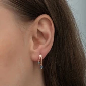 Supertrend Gümüş Rose Sallantılı Mistik Topaz Kadın Küpe thumbnail 2