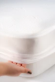 Limon Soft Sıvı Geçirmez Yatak Alezi Jakarlı Fitted Full Kenar Yatak Koruyucu Beyaz - 1