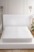 Limon Soft Sıvı Geçirmez Yatak Alezi Jakarlı Fitted Full Kenar Yatak Koruyucu Beyaz - 2
