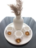 Tabakta 3'lü Mini Balkabağı Vazo Dekoratif Set thumbnail 2