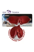 POBLEX Uyku Maskesi Kulak Tıkacı Hediyeli Kırmızı - 1