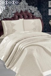 Lena Fransız Güpürlü Brokar Pike Takımı Krem thumbnail 4