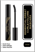 GOLDEN ROSE Essential Great Curl & Volume Mascara Kıvırma Etkili Hacim Veren Maskara 9 ml - 1