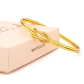 Altın Kaplama İmitasyon Simli Ajda Aşk Düğümü Bilezik BLZ-3114 thumbnail 3