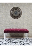 Beyaz Boyalı Tel Ayaklı 90 cm Puf Bench - Puf - Bench - Kasalı Oturak - Oturak - Yatak Ucu Puf Bordo Renk 90 x 41 Boyut/Ebat thumbnail 3
