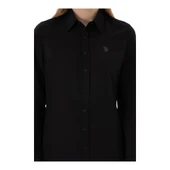 Kadın Siyah Uzun Kollu Basic Gömlek thumbnail 6