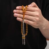 Supertrend Gümüş Püskül Sıkma Kehribar Tesbih thumbnail 1