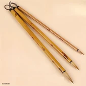 Tahrir fırça seti profesyonel kurt kılı, 3 farklı boy, sulu boya, akrilik, gouache, çini seramik thumbnail 4