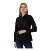 Kadın Siyah Uzun Kollu Basic Gömlek thumbnail 4