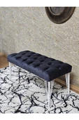 Beyaz Boyalı Tel Ayaklı 90 cm Puf Bench - Puf - Bench - Kasalı Oturak - Oturak - Yatak Ucu Puf Füme Renk 90 x 41 Boyut/Ebat thumbnail 4