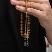 Supertrend Gümüş Püskül Sıkma Kehribar Tesbih thumbnail 3