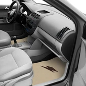 Kahverengi Şimşek Nakış Desenli 5'li Oto Halı Paspas Seti / Ön Arka Uyumlu Araç Oto Halı Paspas thumbnail 4