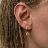 Supertrend Gümüş Sallantılı Gold Minimal Çiçek Kadın Küpe thumbnail 2