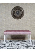 Beyaz Boyalı Tel Ayaklı 90 cm Puf Bench - Puf - Bench - Kasalı Oturak - Oturak - Yatak Ucu Puf Pembe Renk 90 x 41 Boyut/Ebat thumbnail 3